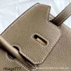 Womens Classic Platinum Wax Handbag Thread Togo Calf High End Handheld Bag Handmade Genuine Leather