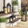 Candle Holders Black Cast Aluminum Outdoor Lantern Holder - 29.4"x9"