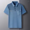Men's Polos Comfortable Breathable Fashion Versatile Summer Cool True Pocket POLO Shirt Short Sleeve