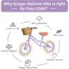 BICYLE 12 "Balance pour enfants, pas de vélo pour les tout-petits à la pédale pour une force de jambe d'apprentissage précoce et un équilibrage constant, un siège à cadran durable