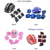 Placa 7 Set Kid Roller Skining Bike Helmet Kit Kit Pad Pad para 515 crianças Skateboarding Racing Protetive Parts