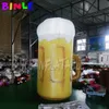 Custom made giant&6mH inflatable beer bottle led glass beers mug air balloon decoration toys sport for advertising