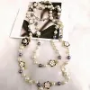 Colliers mimiyagu luxe collofré de perle de perle camélia chaîne à chaîne pour femmes