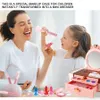 49 Pcs Dresser Kids Makeup Kit for Girls Dressing Table Princess Real Washable Pretend Play Cosmetic Set Toys with Mirror Non 240416