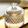 Jars Crystal Roman Glass Jar Exquisite Embossed Small Candy Jar Wedding Fevestive Makeup Jewelry Jewelry Storage Storage Jar Home Decoration