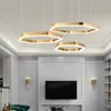 Modern Minimalism Steel Led Pendant Lights Gold Hexagon Hanging Lamp Woonkamer LED Luminarias Indoor verlichting armaturen