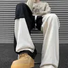 Men's Jeans College Style Mens Patchwork Trousers Loose Casual Fashion Man Jeans Hip Hop Street Straight Leg Pants 240423