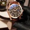 Montre-bracelets Olevs Quartz Watch For Men Top Brand Luxury Watches Moon Phase Imperproof Mens Watches Fashion Chronograph Wrist Watches for Men 240423