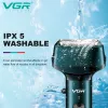 Clippers VGR Foil Shaver Professional Electric Shaver Triple Blade LED Display USB Charge Pop -up Hair Trimmer IPX5 Waterdicht V370/V371