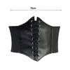 Cinture chic body wonband back distener nastro da donna corset colori solido imitazione in pelle larga cintura decorativa