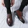 Casual Shoes Brand Men Leather Oxford Office Business Brown Wedding Fashion Interview Luxury Brogue