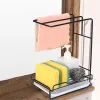 Racks Kitchen Rag Rack Punchfree Storage Bracket Removable Desktop Hanging Dualpurpose Drain Rack Towel Sponge Storage Holder