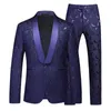 Luxury Jacquard Suit Men Men Business Banquet Mariage Party Groom Robe en queue de navette Homme Slim Fit Blazers Pantalon Large taille 6xl 240415