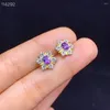 Stud Earrings Gift Natural And Real Amethyst Earring 925 Sterling Silver