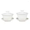 Ensembles de voiles de thé Bol de couverture de carrosserie en céramique Bol à trois forces Jade Porcelain Cup grand ensemble Gaiwan Shop