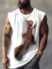 Herentanktops Heren Vest Top Mouwloos T -shirtpatroon Animal Crew Neck Clothing 3d Everyday Sports Sweater Sleeve Mode Muscle Man