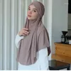 Etniska kläder stora vanlig muslimsk halsduk kvinnor hijab islamisk omedelbar turban arabiska halsdukar khimar mode ramadan headwraps