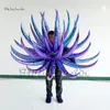 Luxury Purple Wearable Shiny Inflatable Costume Catwalk Performance Walking Blow Up Flower Suit For Fashion Show