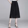 Damesbroek 2024 Lente zomer chiffon rok hoge taille casual streetwear losse vrouwelijke kleding bijgesneden broek pantalones