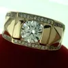 Wedding Rings 1pcs Luxury Women Ring Metal Carving Gold Color Inlaid Zircon Stones Couple Ring Bridal Engagement Wedding Jewelry