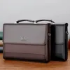 Executives Briefcases For Men Business Tote Office PU Leather Handbag Shoulder Ipad Square Side High Quality Famous Brand Bag 240418
