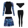 Suits 2023 Swimwear Women Long Sleeve Swimsuit Skirt 4Piece Pants Rash Guards Sunscreen Sport Surfing Suit Snorkeling Diving Wetsuit