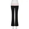 Calça feminina y2k contraste color flue feminino casual leggings vintage streetwear fêmea baixa cintura calça de retalhos de retalhos de colheita