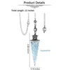 Colliers pendants Stone Natural Reiki Pendule Gemstone Rock Rock Amulet Crystal Pipe Pierres Pendulums Résine