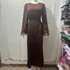 Ropa étnica eid musulmán abaya dubai marruecos marruecos túnicas pavo a pavo vestidos de satén kaftan modestos elegantes mujeres redondeadas manga larga