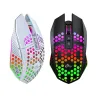 MICE X801 Wireless Charging Gaming Mouse 8Button LED Honeycomb Hollow Ergonomic Design RGB Gaming Mouse met externe ontvanger