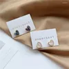 Bolzenohrringe 2024 Süßes Acryl Herz zarte Goldfarbe Mini -Ohrohr -Stollen Trendy Nails für Frauen Mädchen Schmuck Geschenk