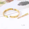 Bracelet à vis Love Bracelet Brangle 4 Bracelets à charme en diamant Designers Bijoux en acier en acier en or ne se fondent pas d'or allergique / sier / rose;Magasin / 33965