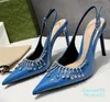 summer sexy high heel women sandals pointed toe slingback patent leather with rhinestone decor female dress sandals