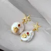 Stud Earrings BOCAI Pure S925 Silver Electroplated Gold Jewelry Inlaid With Natural Baroque Pearls Fashionable And Creative Women's