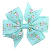 Daisy Floral Cotton Kids Bows Hair Clip Fashion Print Cheer Up Bowknot Hair Barrette For Baby Girls Sweet Hairpin Accessories