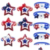 Собачья одежда 30/50 PCS 4 -й из JY Bob Tie Star Style Pet American Day Day Day Sequin Bowknot Puppy Holding Supplies Drop Dhvyf
