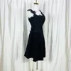 Party Dresses AnXin SH Black Flower Lace Short Evening Dress Vintage Sweetheart Zipper Sleeveless Little