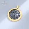 Hangers Griekse Hercules Silver Coins Charm 18K Gold Two Tone Solid 925 Silver Roman Coin Pendant Alleen N1060