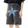 Heren jeans streetwear denim shorts mannen mode Japanse y2k harajuku pant dames patchwork oversized hiphop zomer casual los korting