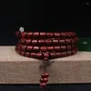 Strand Zambia Red Sandalwood Barrel Bead Armband 108 Small Leaf Rosewood Products Rosary Hand String Buddha Pärlor