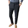 White Vertical Stripes Suit Pants Men Blue Black Trousers Fashion Slim Mens Pant Business Pantalones Hombre Autumn Slacks 240415