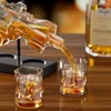 Revolver Glass Decanter Whisky Set Wine Dispenser Bar Drinking Container Pistol Shaped Bottle Exquisite Mens Gifts 240420