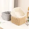 Baskets Simple Handmade Thick Cotton Rope Woven Storage Basket Desktop Books Snacks Sundry Basket Cosmetics Storage Storage Basket