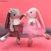 Plush -poppen Kawaii Ballet Rabbit Plush Toy Soft Stuffed Animal Lute Long Ear Bunny Plush Doll Toys For Kids Baby Sleeping Plushie Pillow Toyl2404