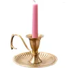 Candle Holders Retro Holder Unique Stand Decor Table Metal Outdoor Party Vertical Gold Church Porta Velas Home