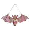 Figurines décoratines Halloween Bat Verre de vitrail