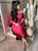 Lässige Kleider Waterarea Frauen eine Uhr Langarm Langarm Gradient Quasten Saum gerade Maxi Kleid 2024 Winter sexy Abend Party Vestidos