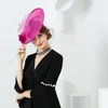 Basker brittisk stil rosamamer formella fedora kvinnor sommarblomma fascinatorer hattar linne pillbox hatt b8178