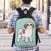 Ryggsäck shih tzu hund bärbar dator män kvinnor avslappnad bokväska för högskolestudenter djurvalpväskor