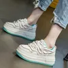 Chaussures décontractées Audispin 6cm Wedge Femmes de style coréen Sneakers Fashion Génétique en cuir Street Tide Skateboard Office Lady Footwear